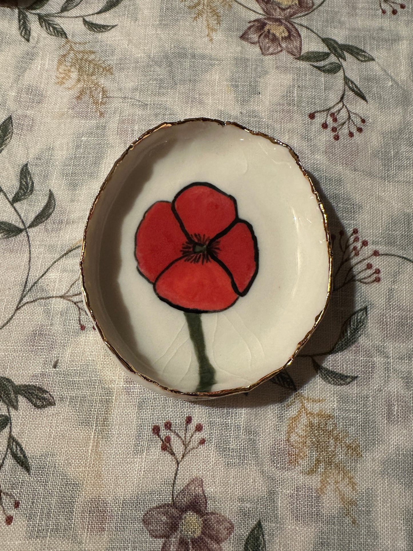 Poppy oval dish